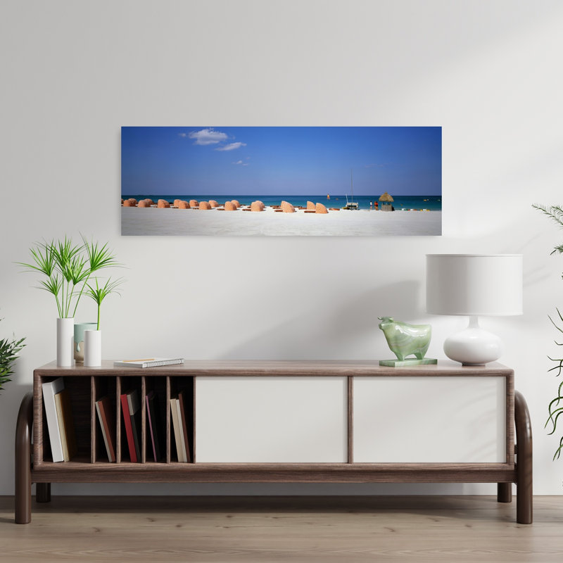 Beach Scene Miami Florida USA by Collezione Panoramica - Wrapped Canvas Panoramic Print, 30.48 cm H x 91.44 cm W