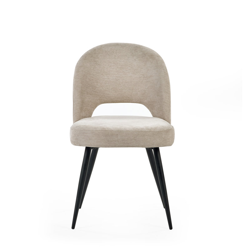 Rodborough 49cm H Polyester Upholstered Wing Back Side Chair, Cream