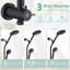 Pomme de douche double avec douche à main, pluie de 7,5 pouces et poche à 10 modes, barre coulissante réglable, nettoyage par jet à haute pression, tuyau en acier inoxydable de 5 pi, fixation murale - F00539