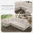 Corduroy Striped Upholstered U-Shaped Modular Sofa With Pull-Out Bed & Storage Chaise, Modern Minimalist Design-538122683
