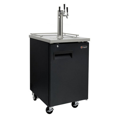 Kegco 0.69 Cubic Feet Black Triple Tap Freestanding Kegerator with Door Lock and