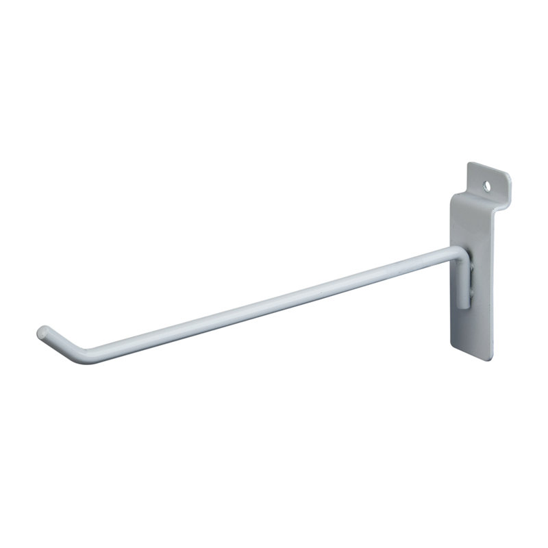 Metal Slatwall Hooks, White