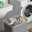 Panier à linge avec couvercle, grand panier à linge pliable de 110 L avec poignées en bambou pour la chambre à coucher, la salle de bain, le dortoir et la salle de lavage-463524910