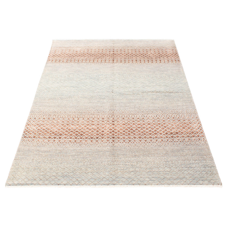 Tapis gris ombre en soie 6 pi 1 po x 8 pi 9 po