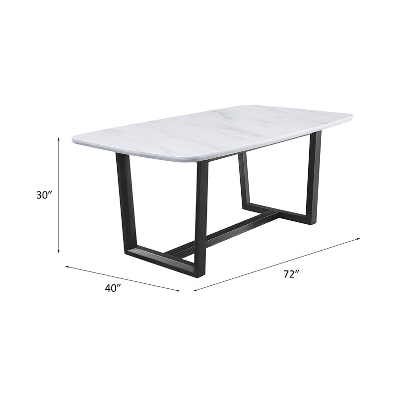 Table de salle à manger Madan avec plateau en marbre