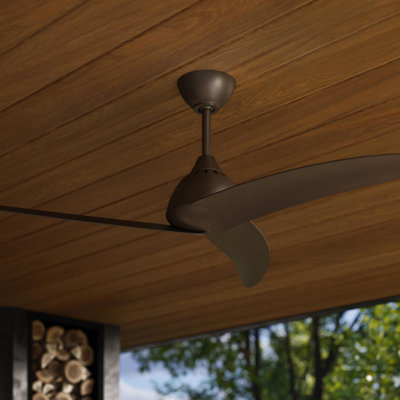 Nirra 52-in 3-Blade Indoor/Outdoor Satin Natural Bronze Modern Ceiling Fan with Wall Control Included