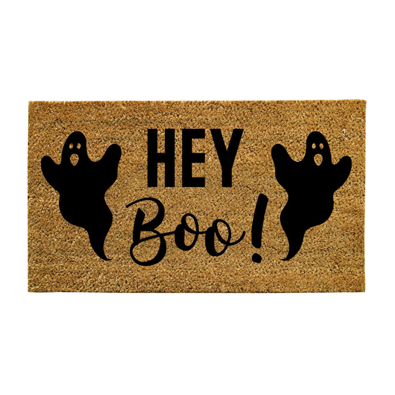 Nap Halloween "Hey Boo" 28 in. x 16 in. Non-Slip Indoor/Outdoor Doormat