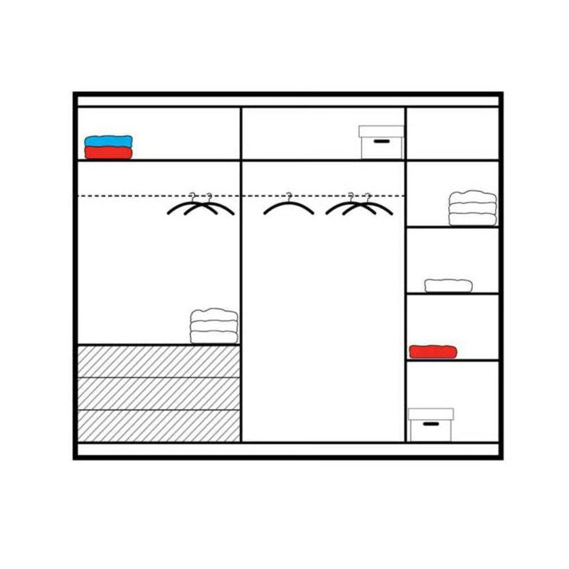 Manufactured Wood Wardrobe, White/Black