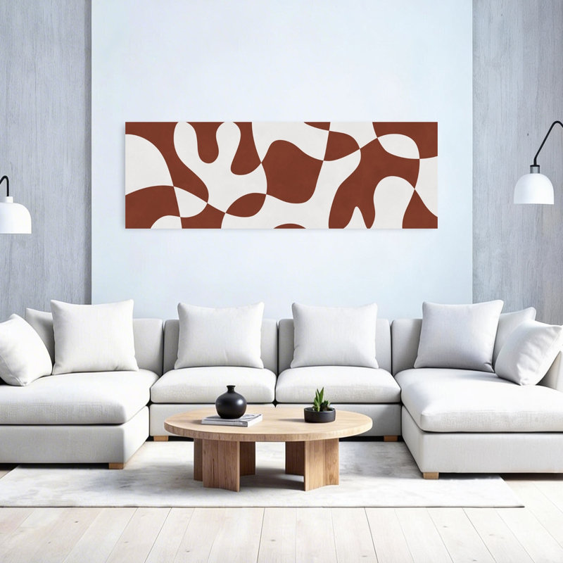 Art moderne abstrait géométrique, H 20 po x l 60 po