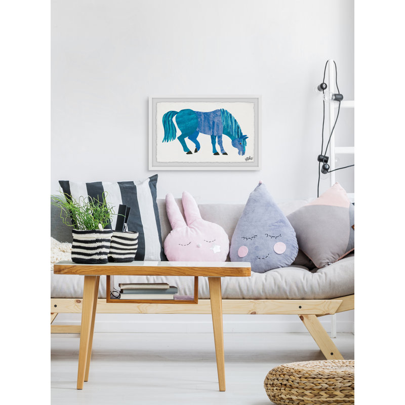 Vince Blue Horse - Painting, 20cm H x 30cm W