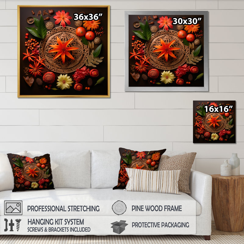 Amazon Vine Red Flower Magic I - impression, H 36 po x l 36 po x P 1,5 po, Toile tendue