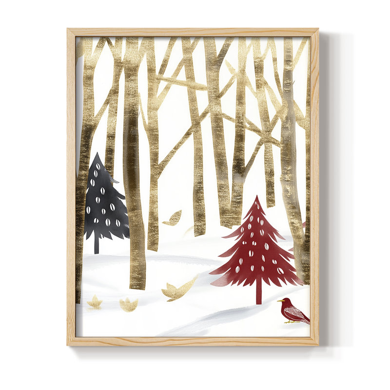 «Christmas Holiday Art» CDxxxvii, reproduction d'art encadrée - bois massif, Naturel, H 11 po x l 9 po