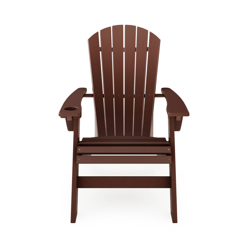 Chaise Adirondack - Bois d'œuvre robuste en polyéthylène haute densité pour la piscine (à l'exception de la table), Brun