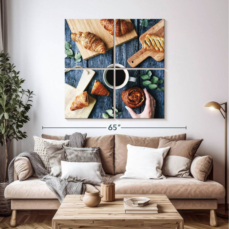 Yarlin Croissant Coffee Breakfast, 45" H x 45" W