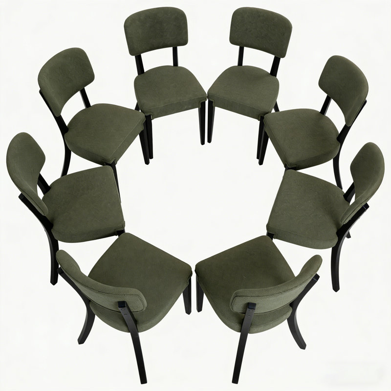 Ensemble de 8 chaises de salle à manger sans accoudoirs Modern, Gris, Noir