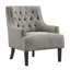 Chaise d'appoint moderne avec tissu taupe et base en bois massif stable-387922520
