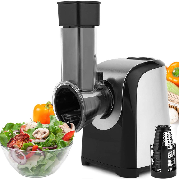Homdox 150W Electric Cheese Grater 5 in 1 Professional Electric Shredder  Vegetable Silcer One-Touch Control Salad Maker for Cheese, Chocolate,  Fruits