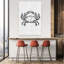 Black And White Crab Crab Coastal Wall Art Print by Nicholas - Wrapped Canvas Print-1132832764