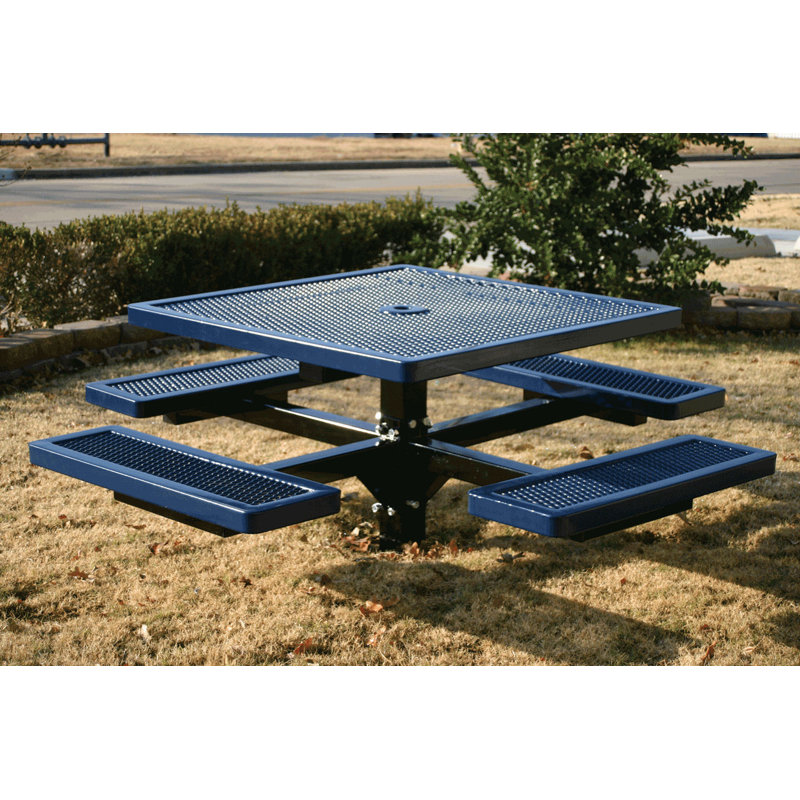 Table de pique-nique carrée à piédestal