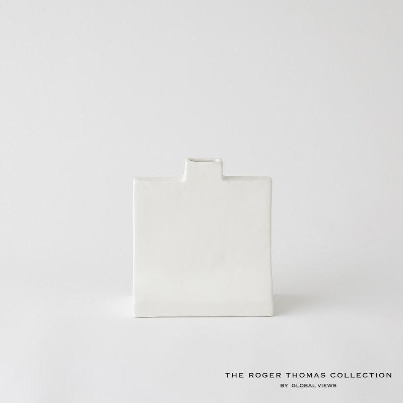 Icon Vase-Matte White, 9.75" H x 8.75" W x 5.25" D