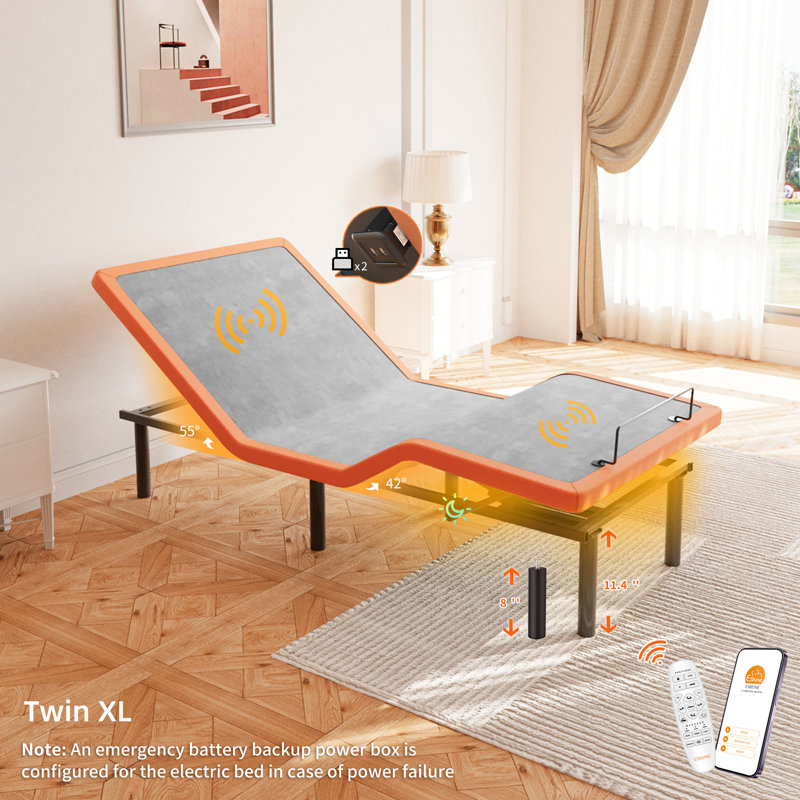 3000 Massaging Adjustable Bed with Wireless Remote, Twin XL