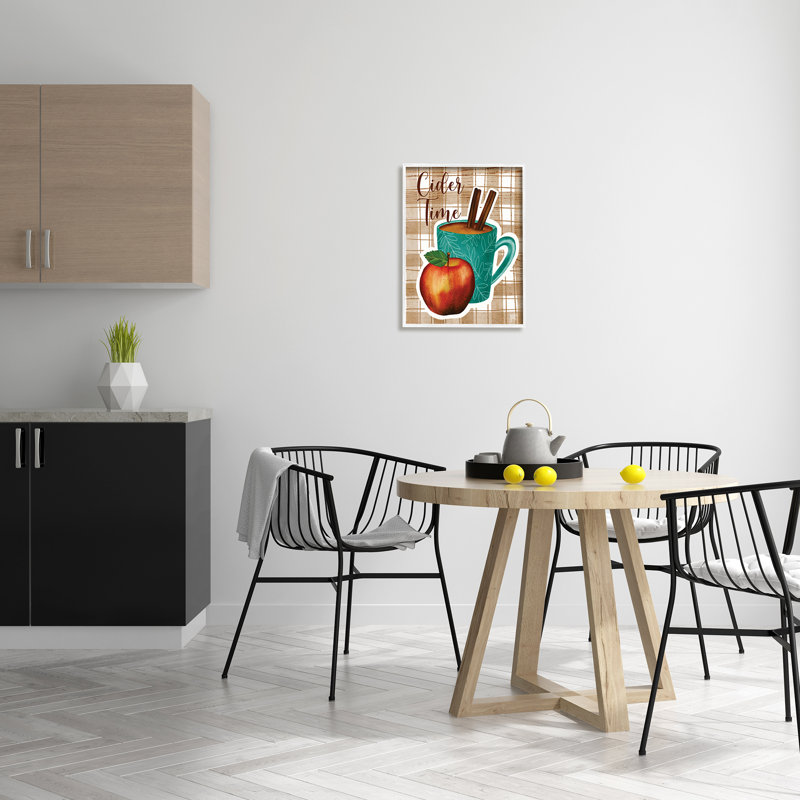 «Warm Apple Cider Time Beverage Brown Farm Plaid», impression sur toile, H 20 po x l 16 po x P 1,5 po