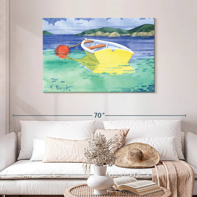 Mehar Yellow Rowboat, 30" H x 45" W