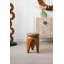 Table d'appoint en bois de paulownia sculpté 11 x 11 x 16,5 po avec finition brun naturel