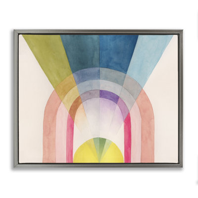 Sun Rays & Rainbow Framed Floater Canvas Wall Art By Grace Popp