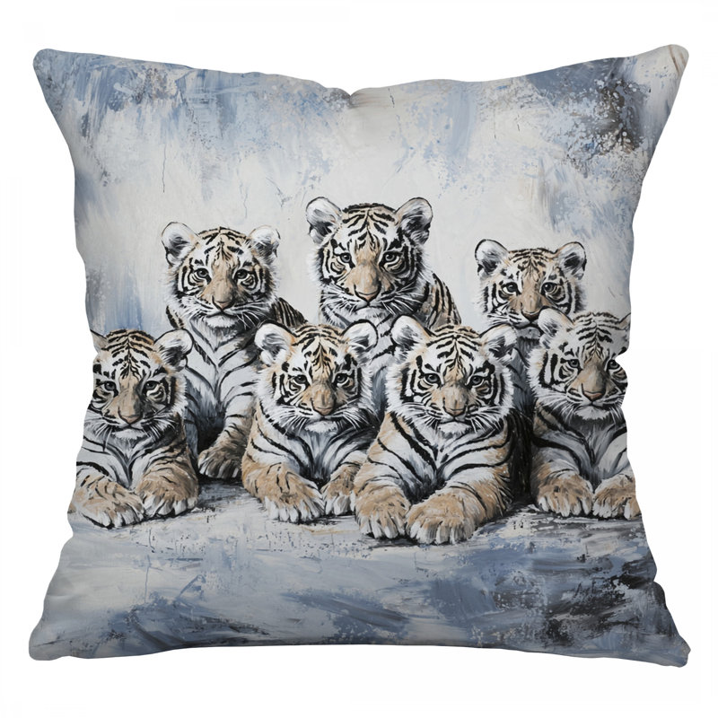 Coussin Tiger Group, Carré 14 po