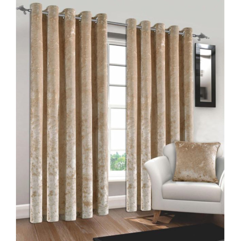Shapiro Velvet Room Darkening Curtain, 168 W x 137 D cm, Black