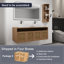 Meuble-lavabo mural 48 po avec lavabo vasque et armoire de rangement latérale assortie