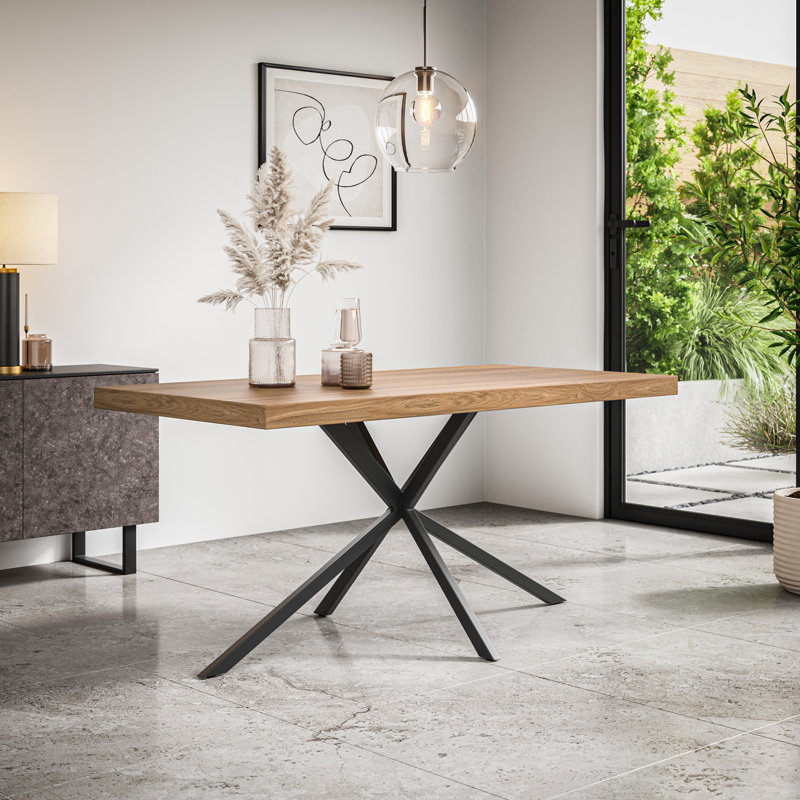 Agretha 4 - Person Dining Set, Oak/Black/Green