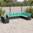 Latitude Run® 10 Piece Patio Sofa Set With Cushions Black Poly Rattan-524893053