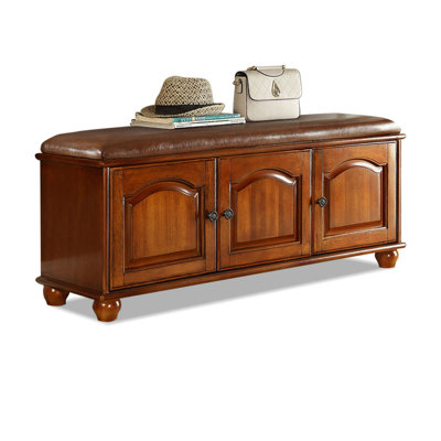 Brown Upholstered Bench