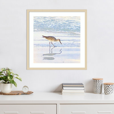Sandpiper Dreams II by Christine Zalewski Wood Framed Wall Art Print