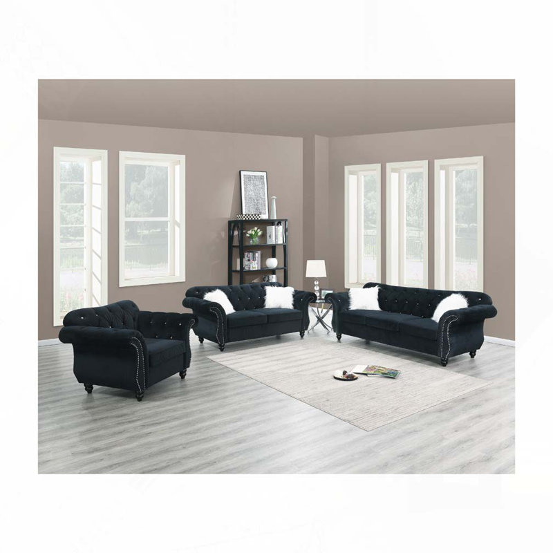 Chaise en velours noir