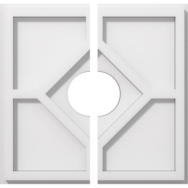 Médaillon de plafond contemporain en PVC de qualité architecturale de 12 po x P 3 po x P 4 po x P 1 po Embry