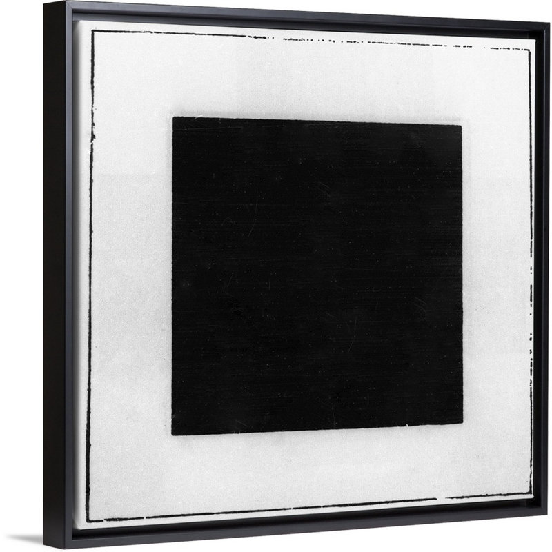 Reproduction sur toile flottante carrée noire de Kazevin Séverinovitch Malevitch, Cadre noir, H 22 po x l 22 po x P 1,75 po