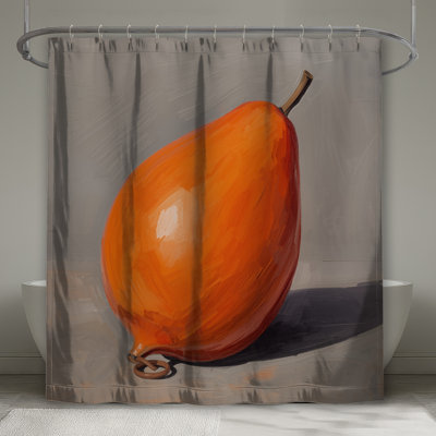 Orange Pear Shape Shower Curtains Extra Long