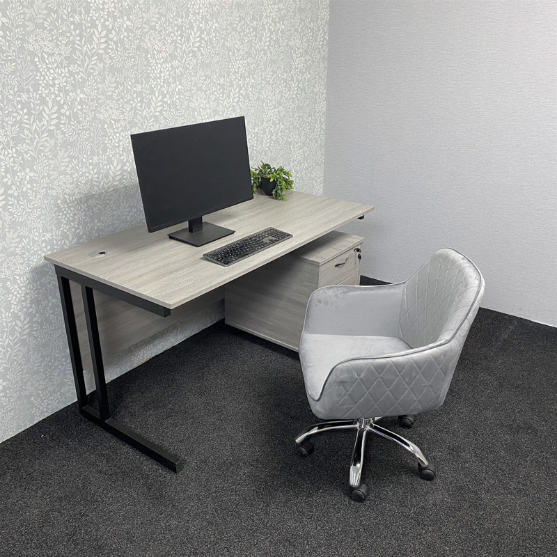 Almallah Piece Computer Desk Office Set, Gray