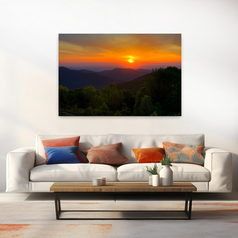 Sunrise In Blue Ridge Mountains Shenandoah National Park Virginia USA by Chris Murray - Wrapped Canvas Print