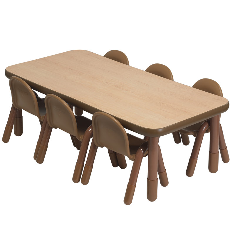 Ensemble de table rectangulaire et chaise pour tout-petits BASELINE , H 20 po x l 60 po x P 30 po, Bois naturel