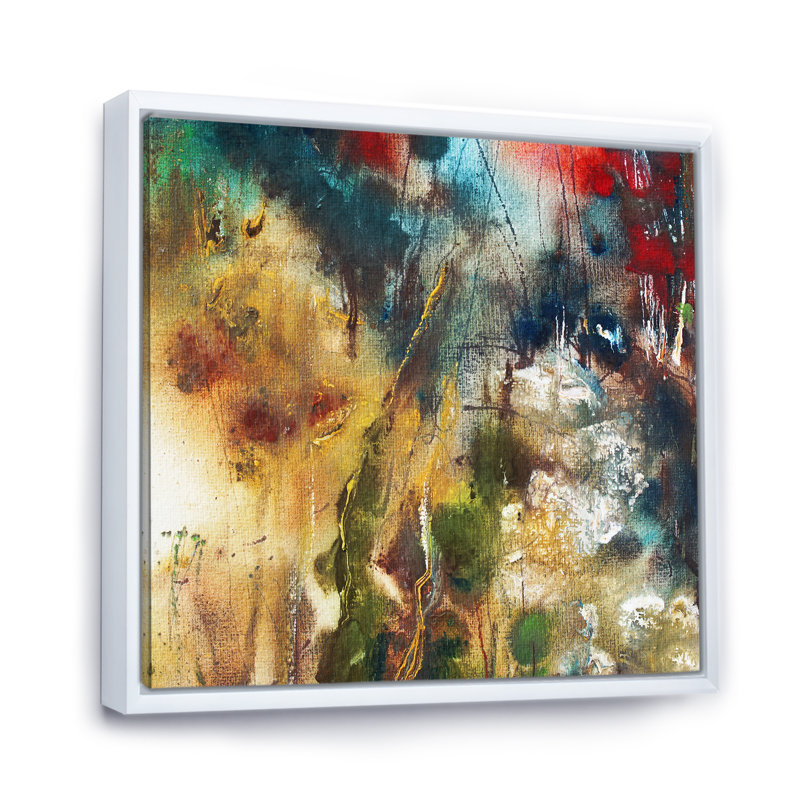 Motif naturel - art abstrait, L 36 po x H 36 po x P 1,5 po, Cadre flottant blanc