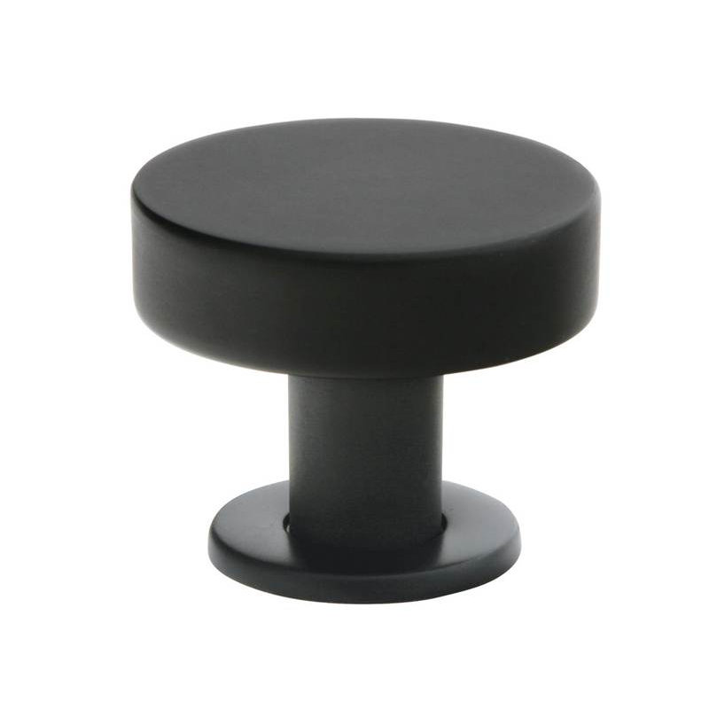 Cadet Mushroom Knob, 1.75" H x 1.75" W x 1.37" D, Flat Black
