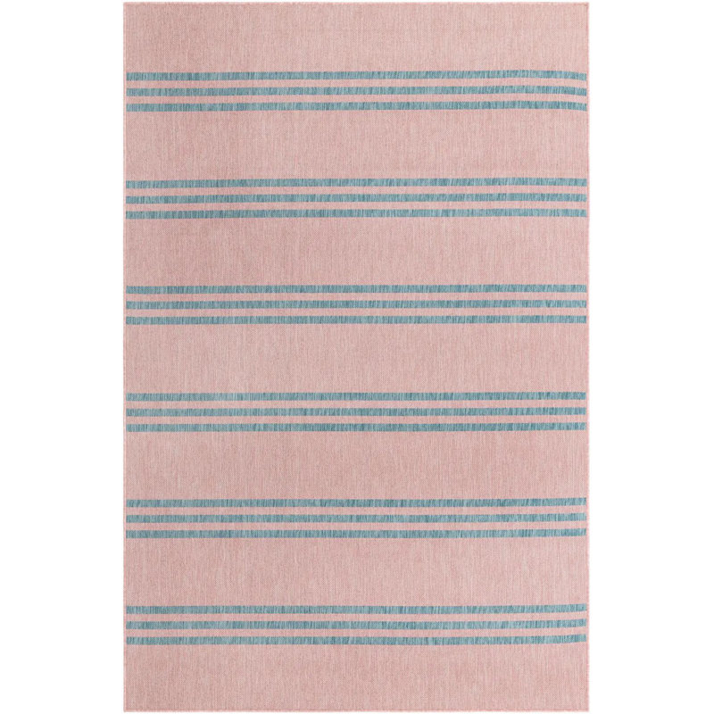 Outdoor Destiny Area Rug Pink Color, Rectangle 6' x 9'