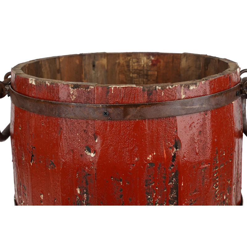 Moosup Handmade Decorative Urns & Jars, Distressed Red