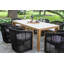  Ensemble repas 7 pièces en teck et pierre Aniston avec coussins Sunbrella®-326761534