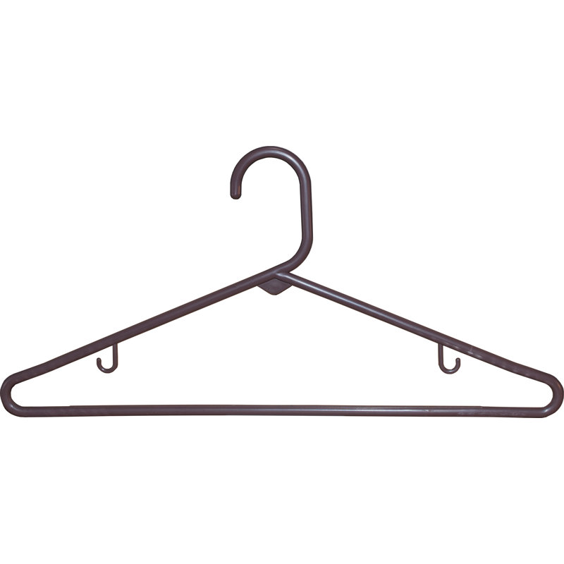 Cintre en plastique Woodacre avec barre pour robe / chandail / chandail, Brun