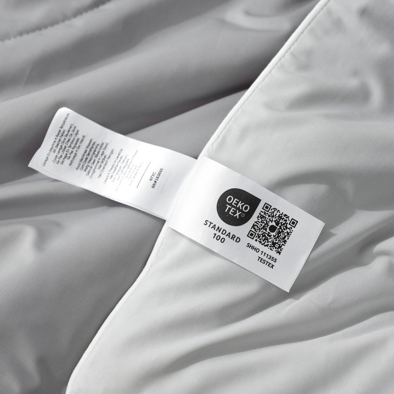 Édredon léger et réversible lavable pour l'automne, Édredon grand, Gris clair